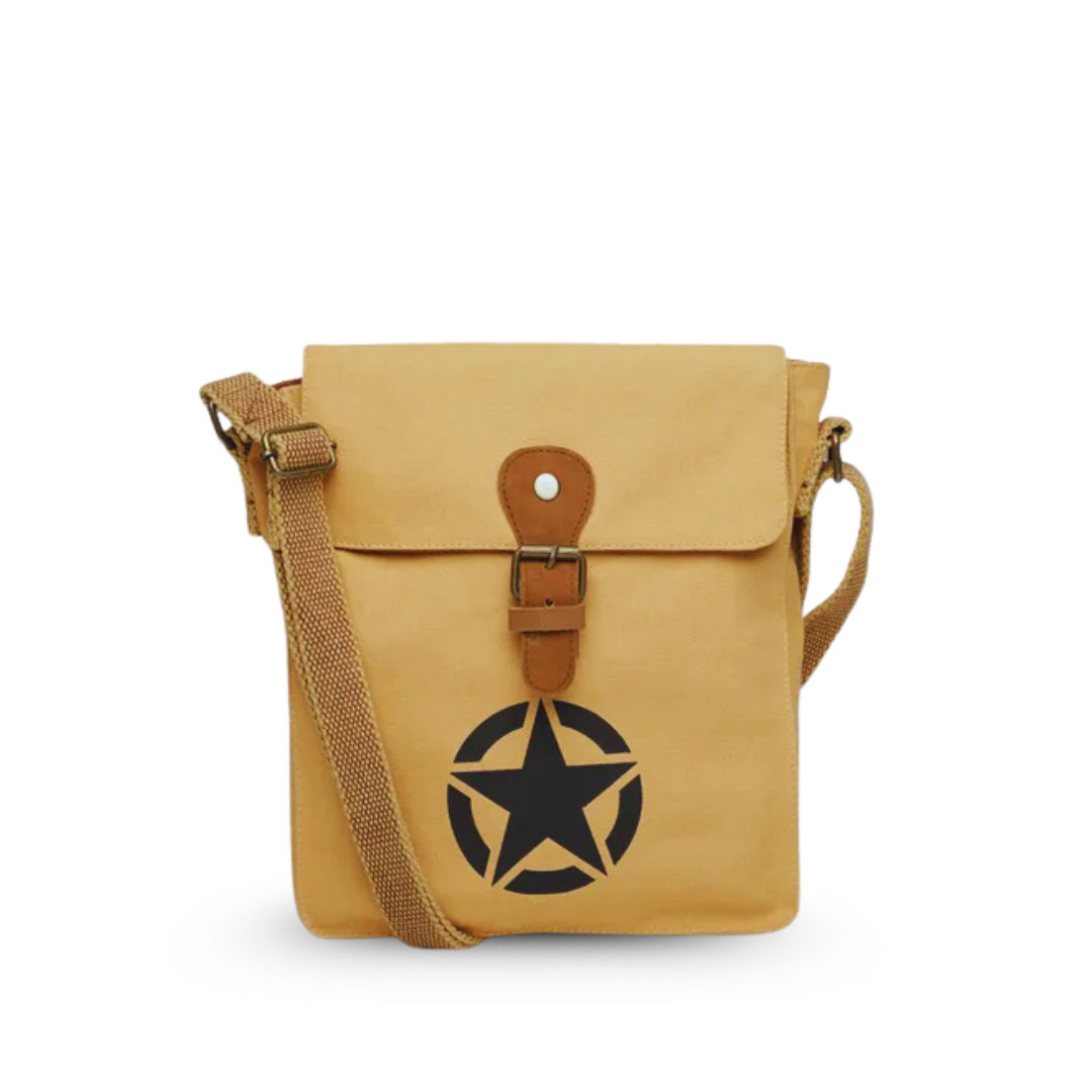 Beige Unisex Compact Messenger Bag for Everyday Use